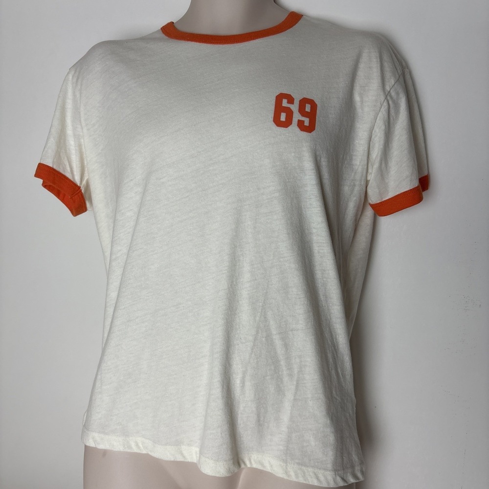 BDG 69 Varsity Graphic Slim Fit Retro Ringer Tee size large Urban outfitters